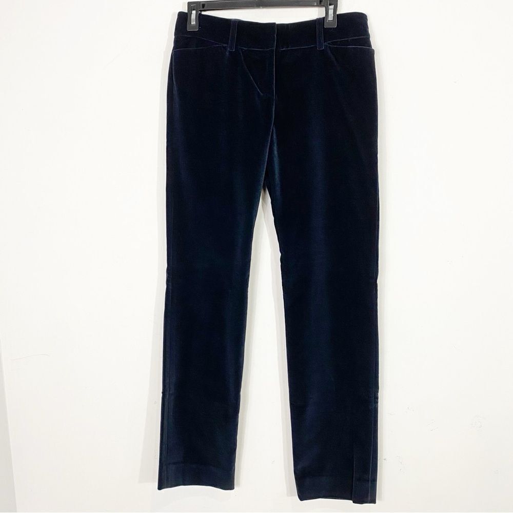 NWT PIAZZA SEMPIONE Velvet Midnight Blue Straight Trouser Size 10